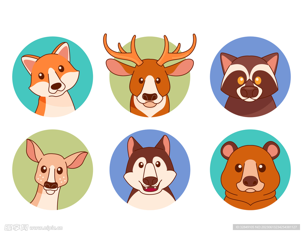 卡通动物头像