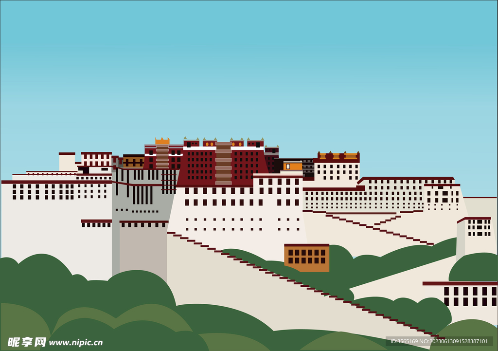 AI 矢量布达拉宫