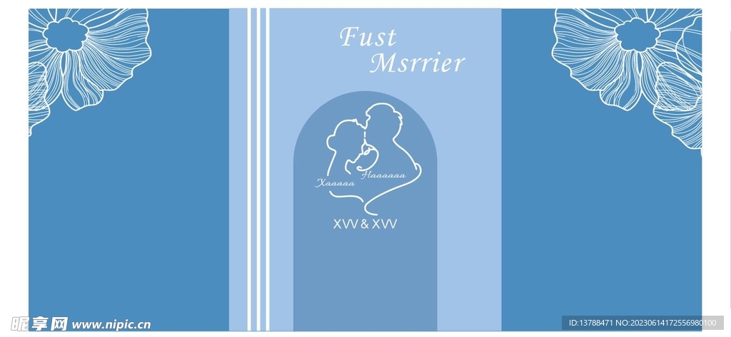 兰色 婚礼 人头像 背