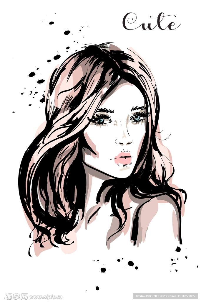 插画美女