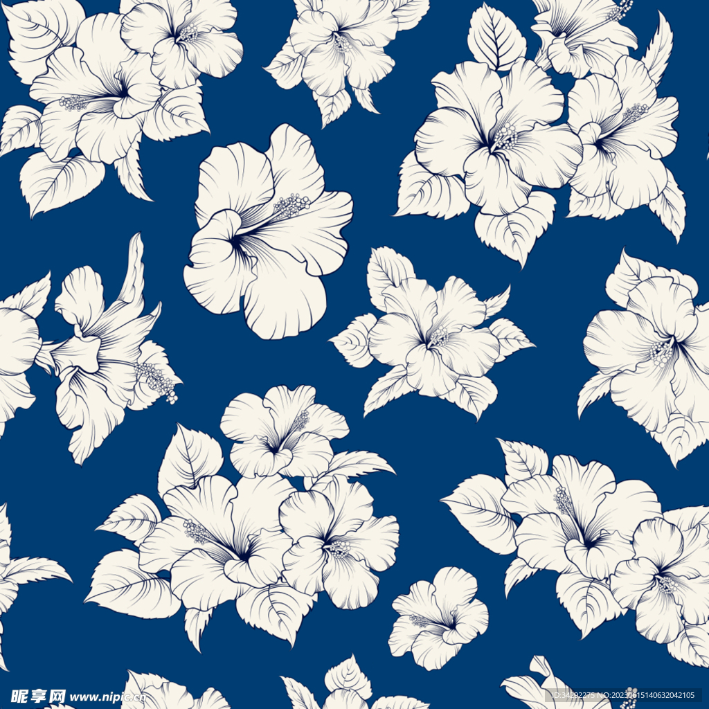 手绘古典花朵