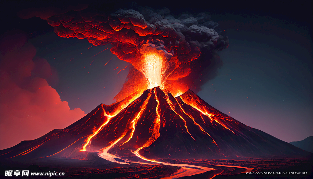 火山爆发图片