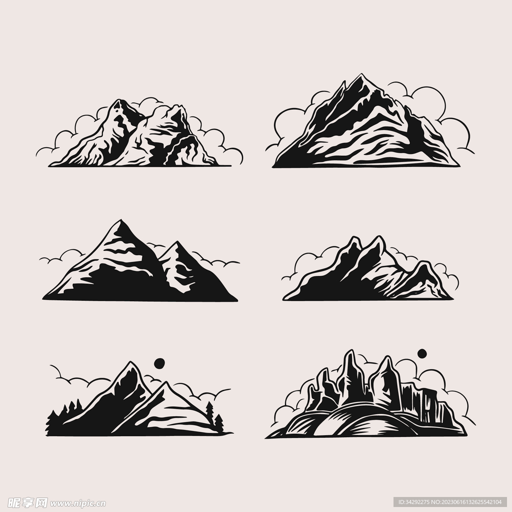 山峰插画