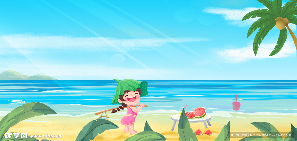 海边卡通背景