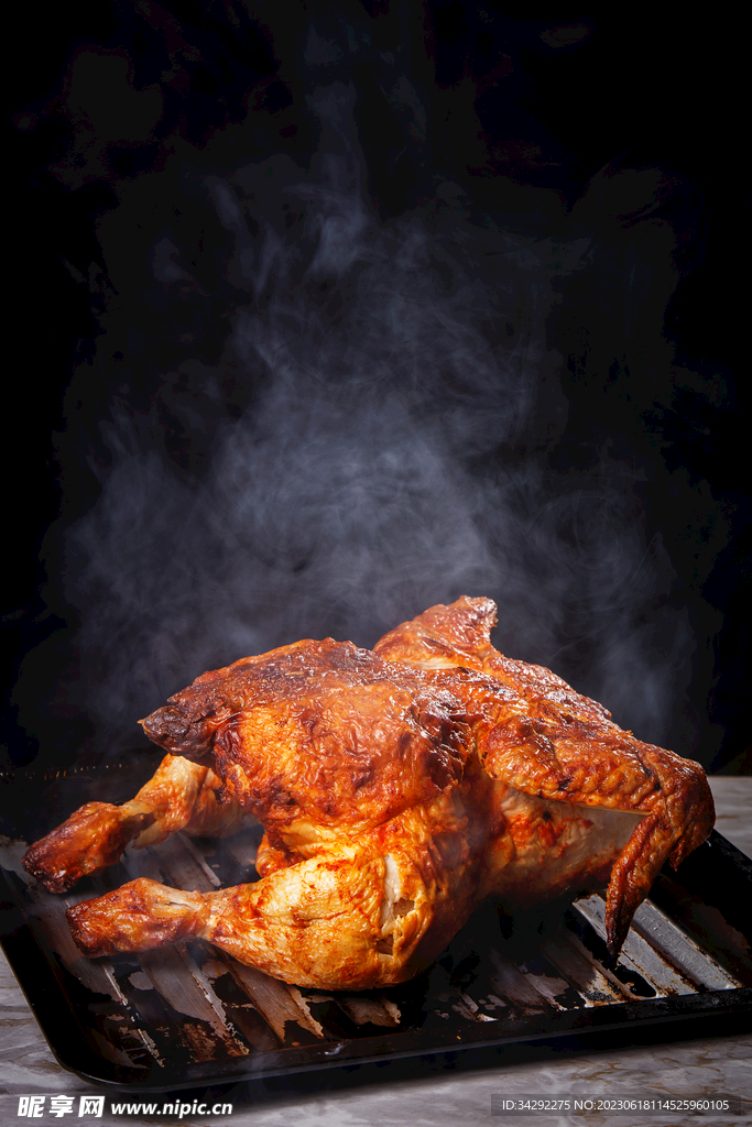 烤鸡美食图