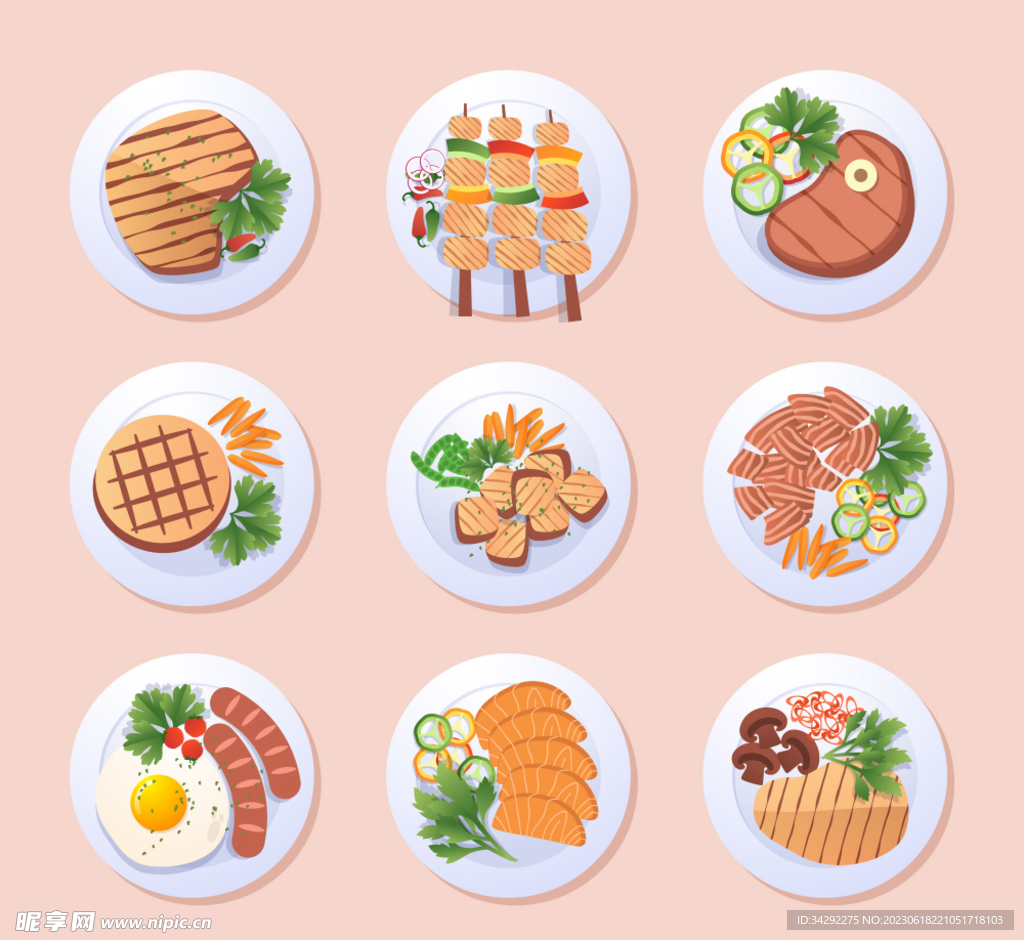 西餐美食插画