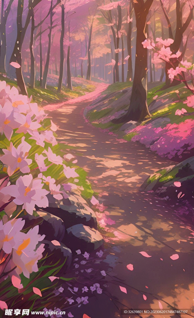 花海与树林