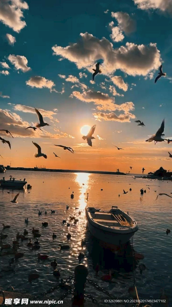 海边夕阳