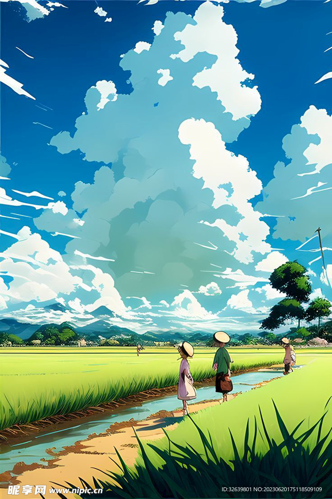 手绘动漫场景 