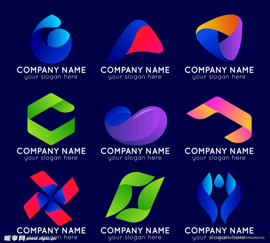 渐变立体logo