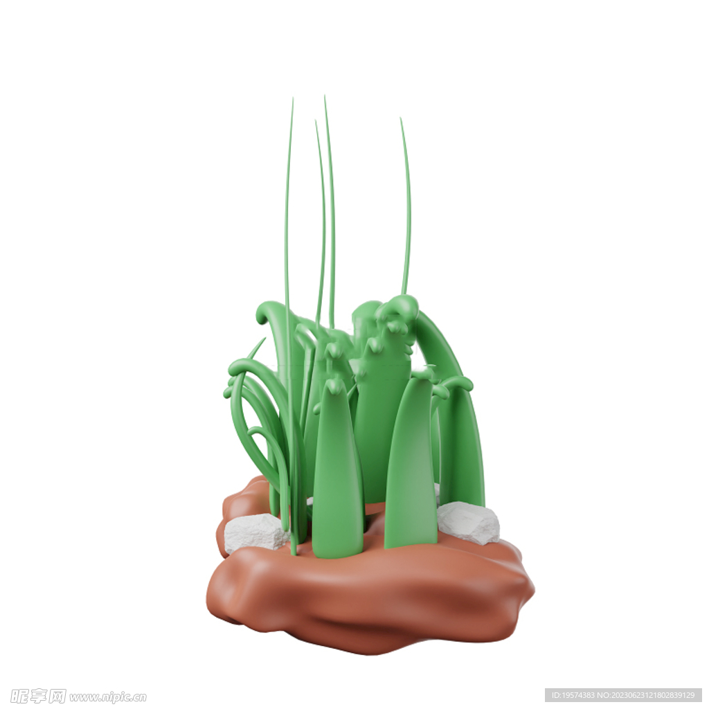   C4D模型 绿色小草