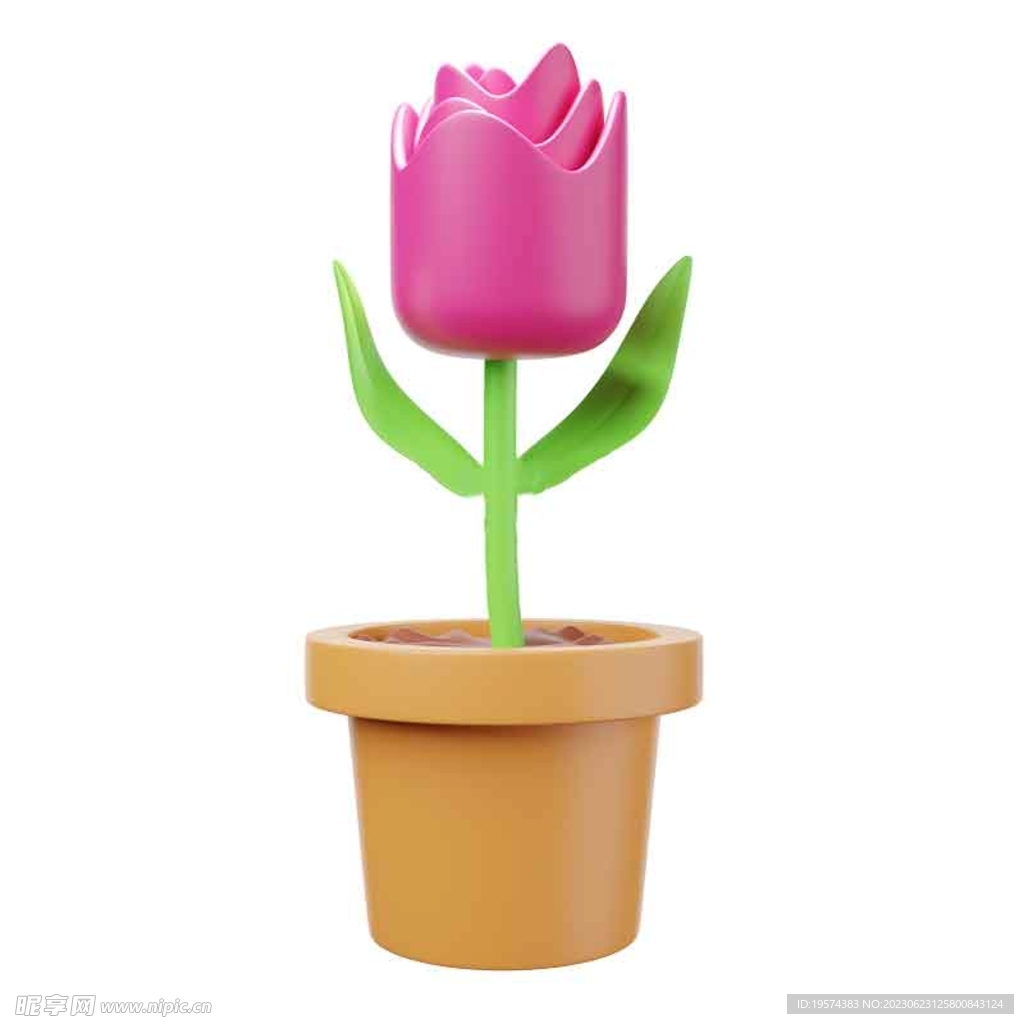 C4D模型 玫瑰花