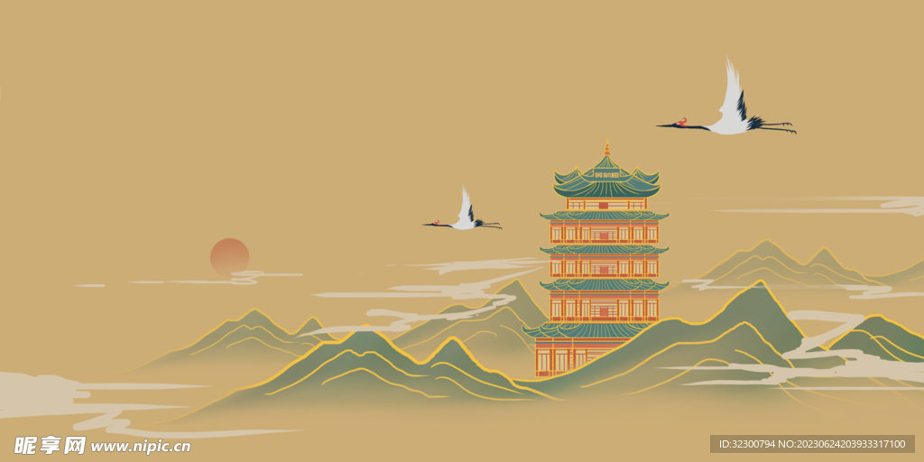 古典山水背景