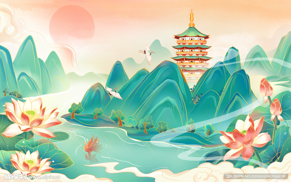 山水背景