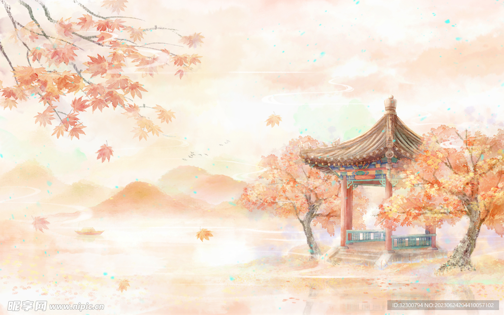 中国风山水背景画