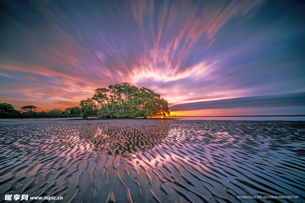 夕阳大海