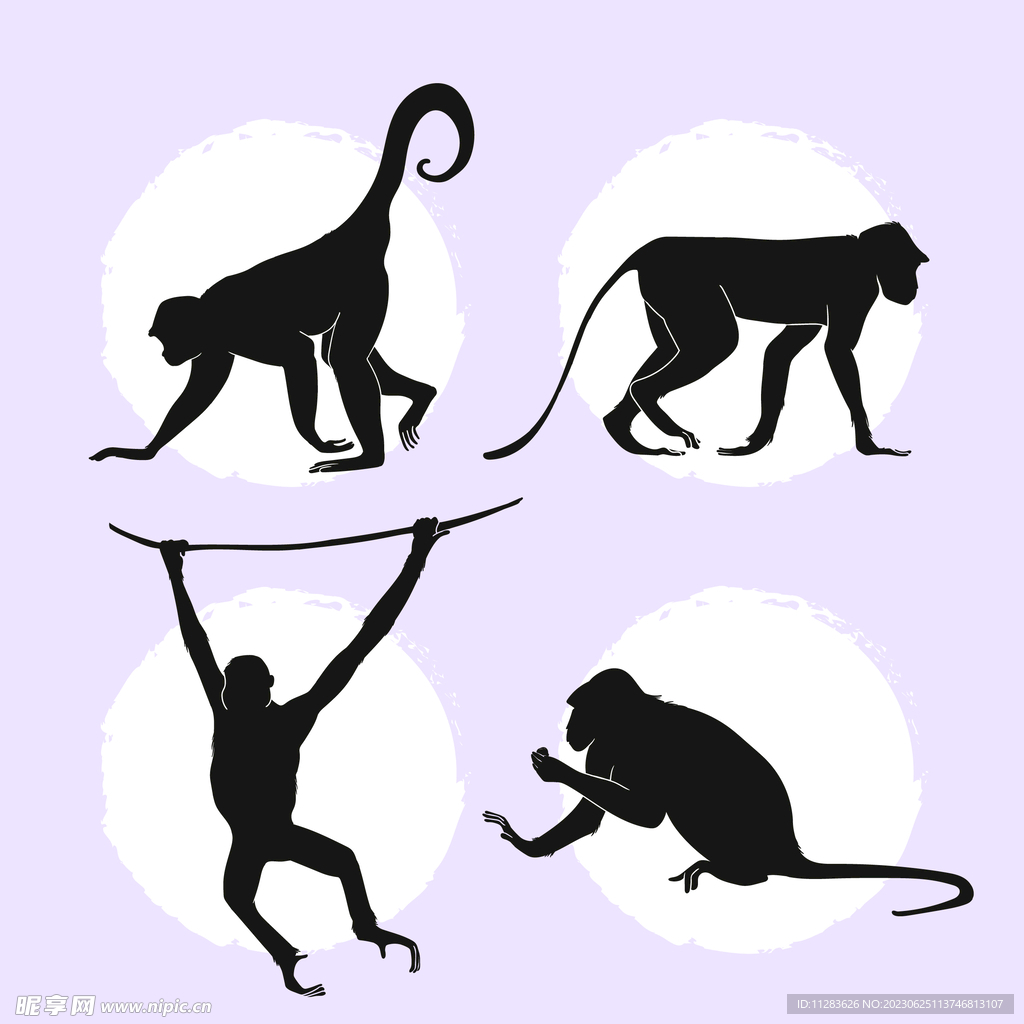 猴子剪影图标