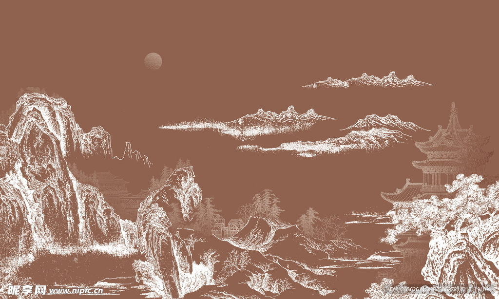 国画山水背景