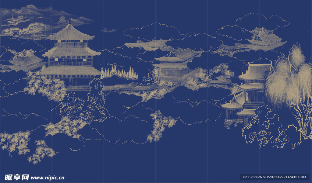 国画山水背景