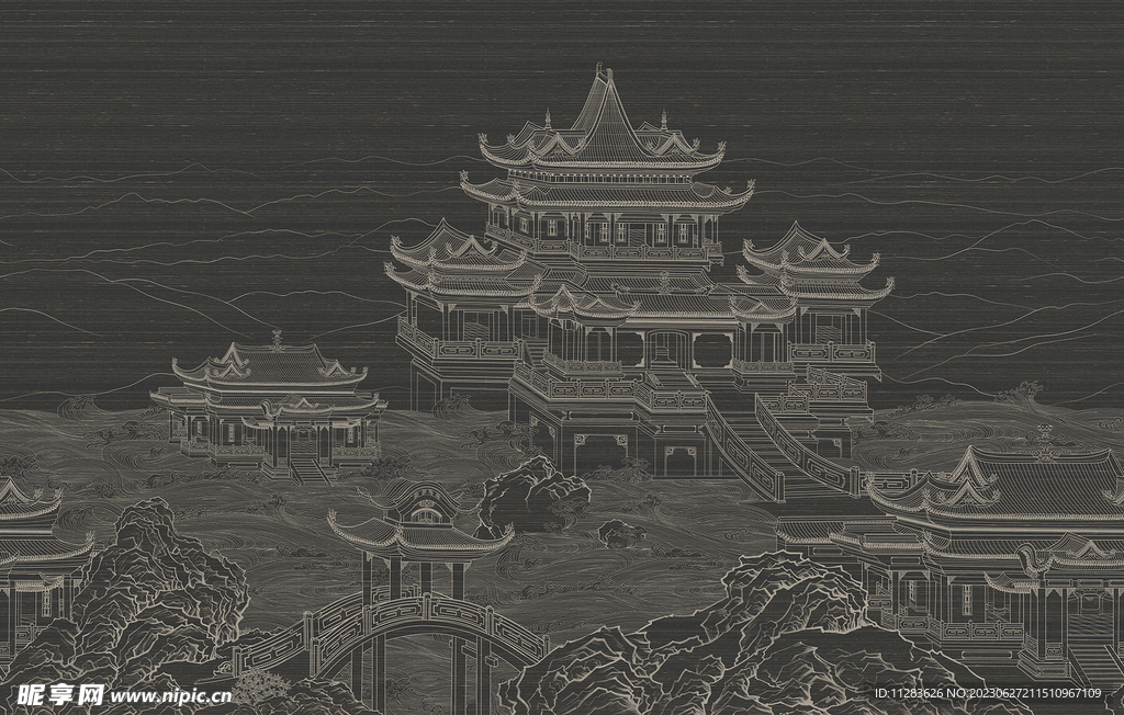 国画山水背景