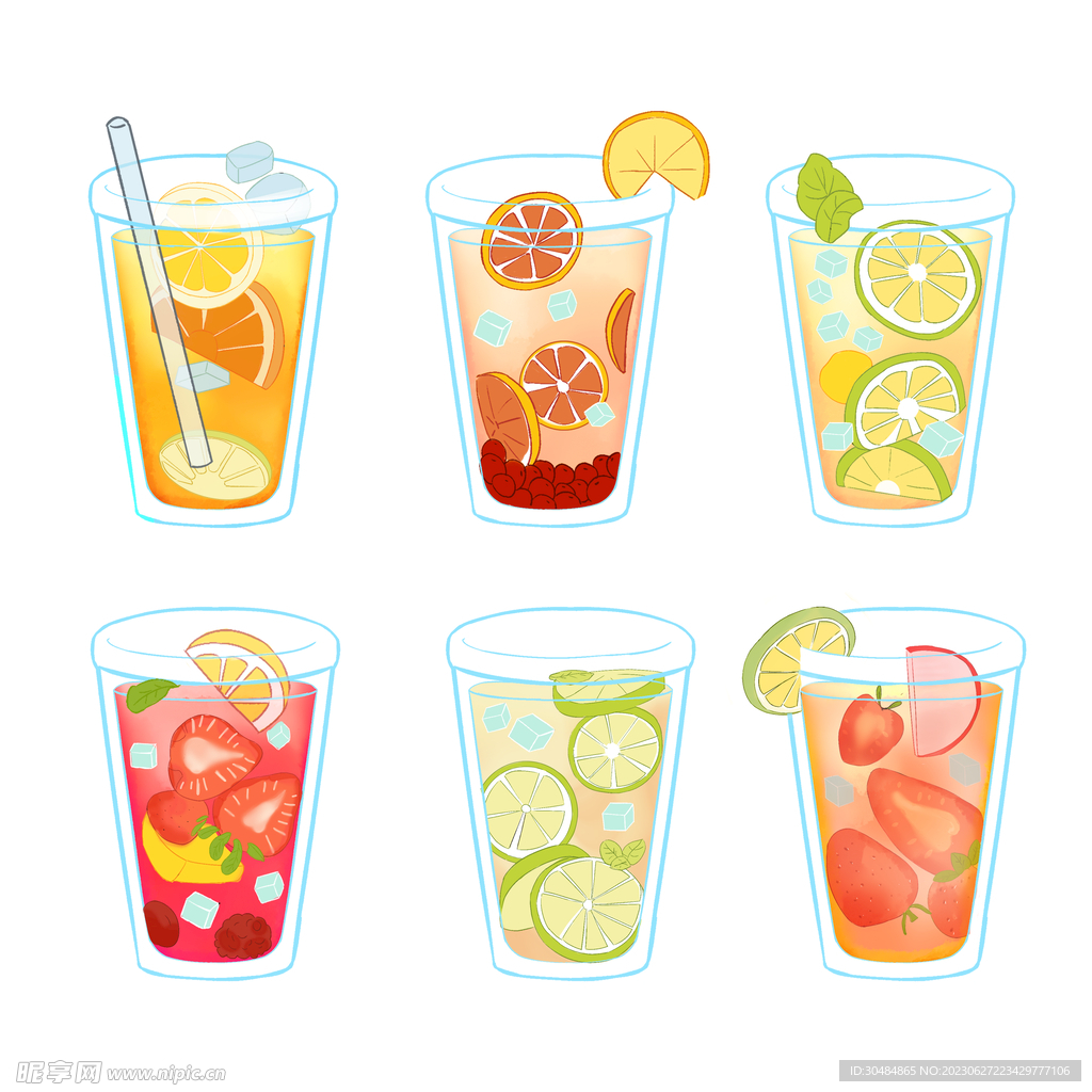 水果茶插画素材