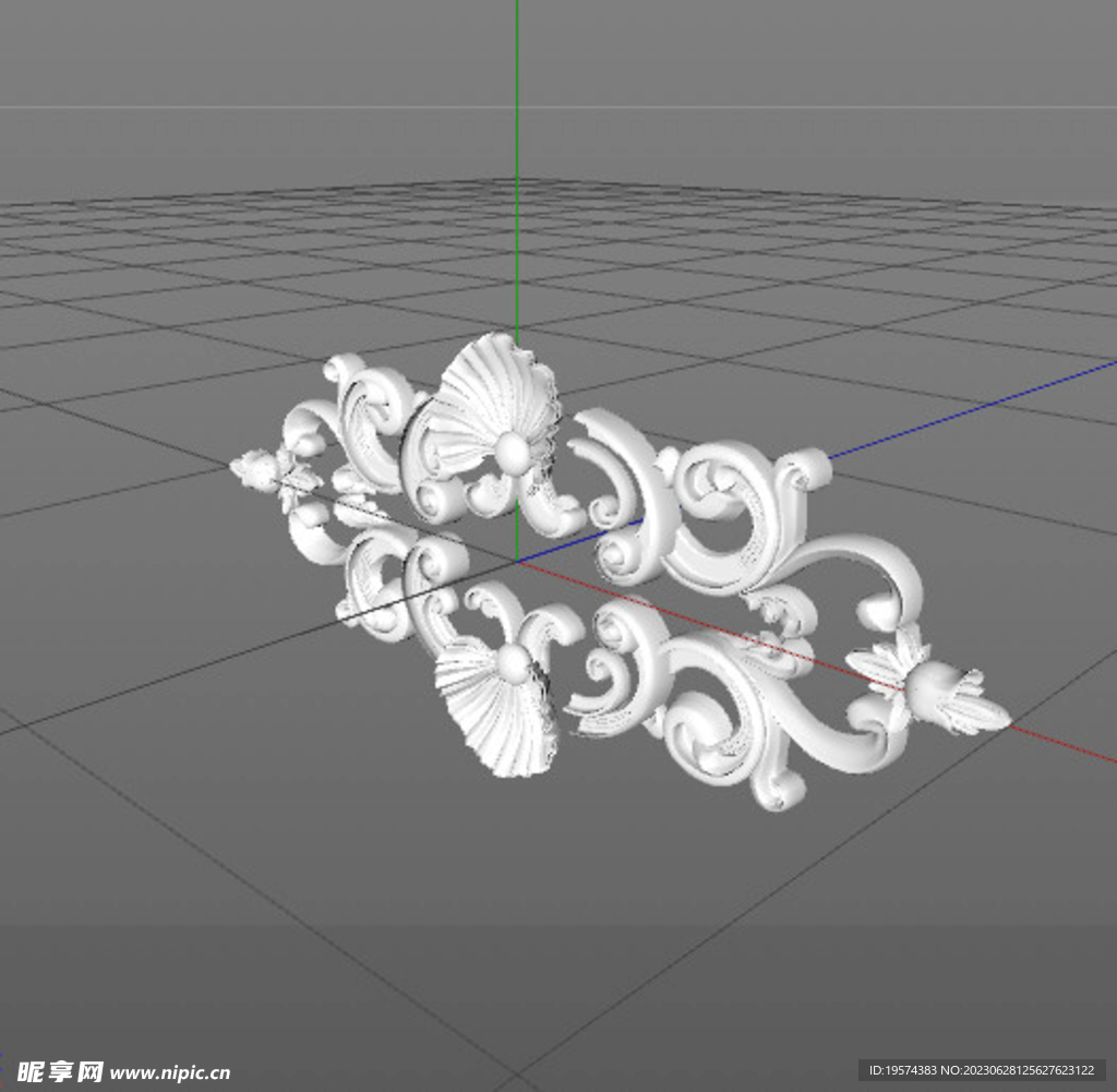 C4D模型 欧式雕花  