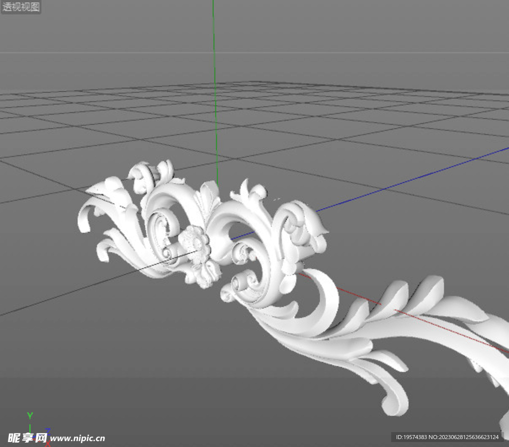 C4D模型 欧式雕花  
