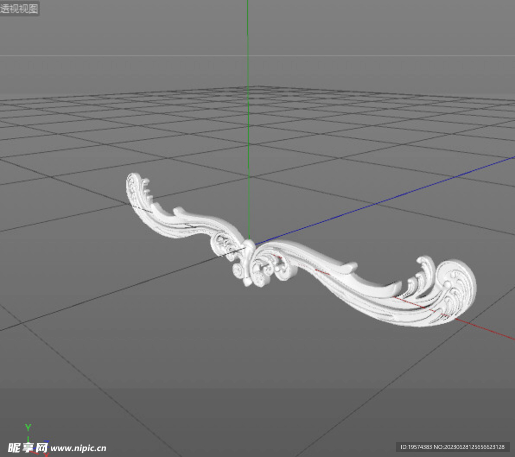 C4D模型  欧式雕花