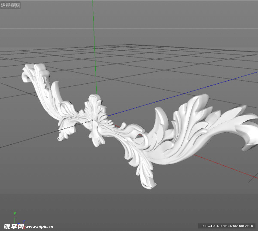  C4D模型 欧式雕花  