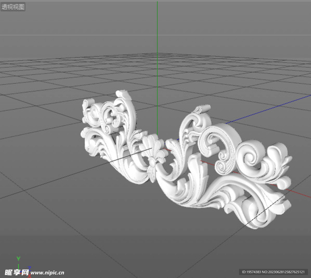  C4D模型 欧式雕花  