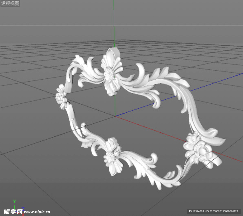  C4D模型 欧式雕花  