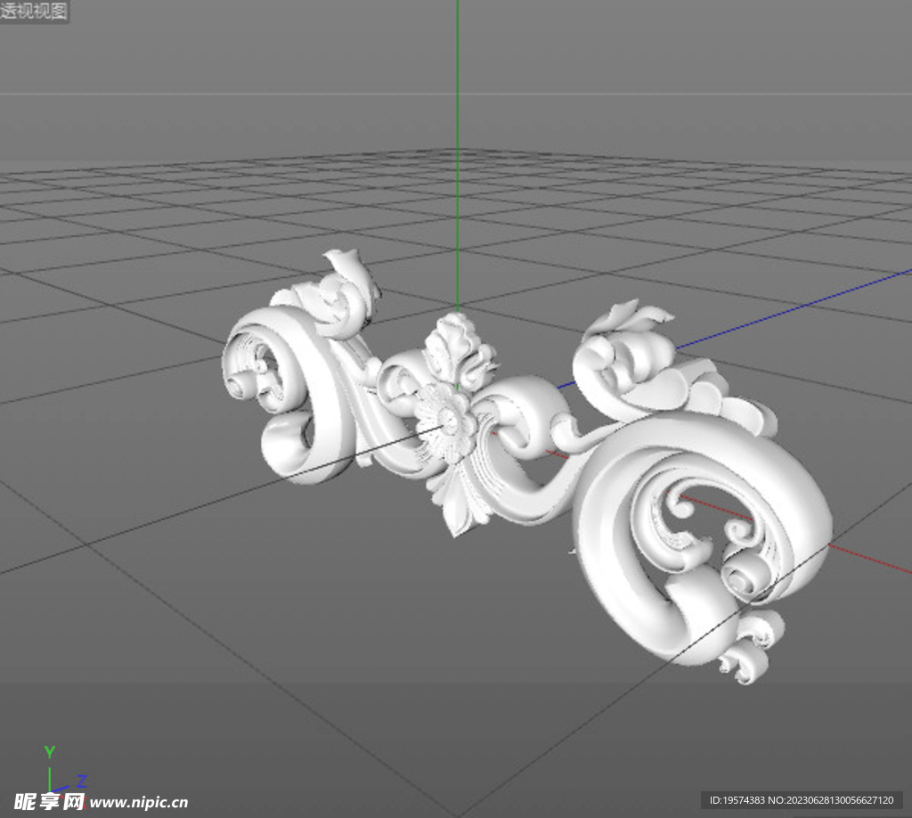  C4D模型 欧式雕花 