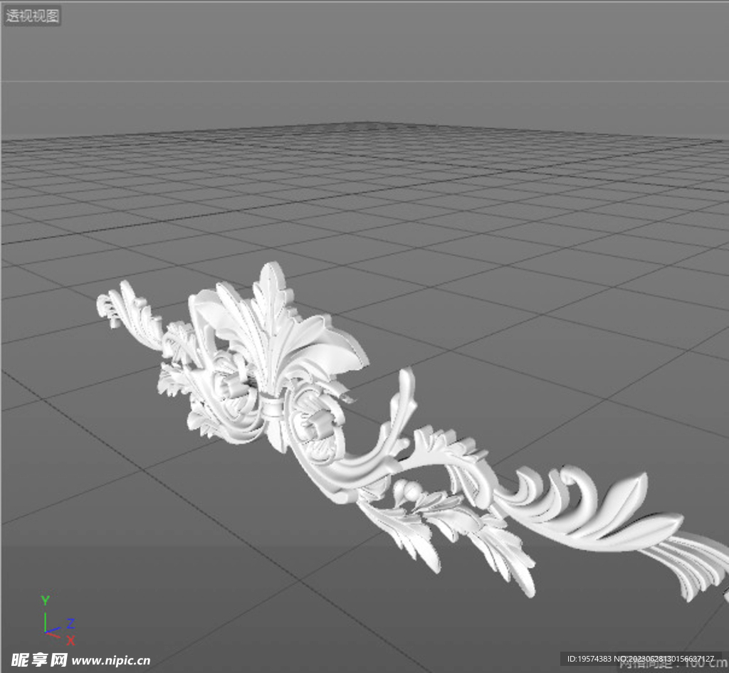  C4D模型 欧式雕花  