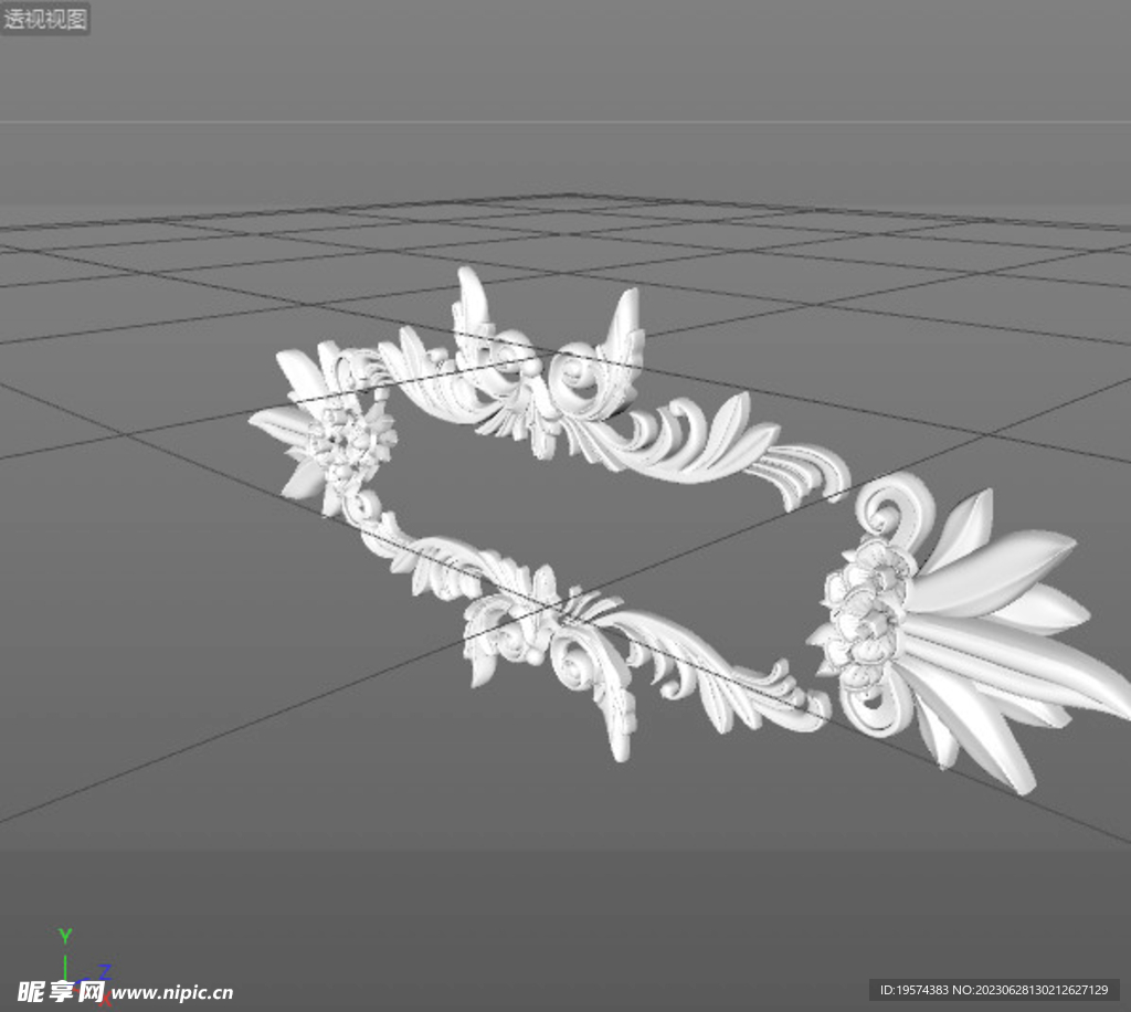 C4D模型 欧式雕花  