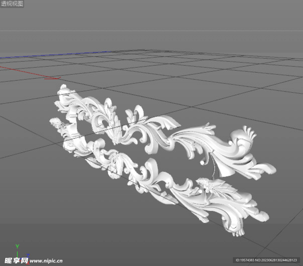  C4D模型 欧式雕花 