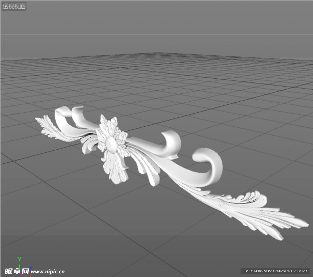  C4D模型 欧式雕花  