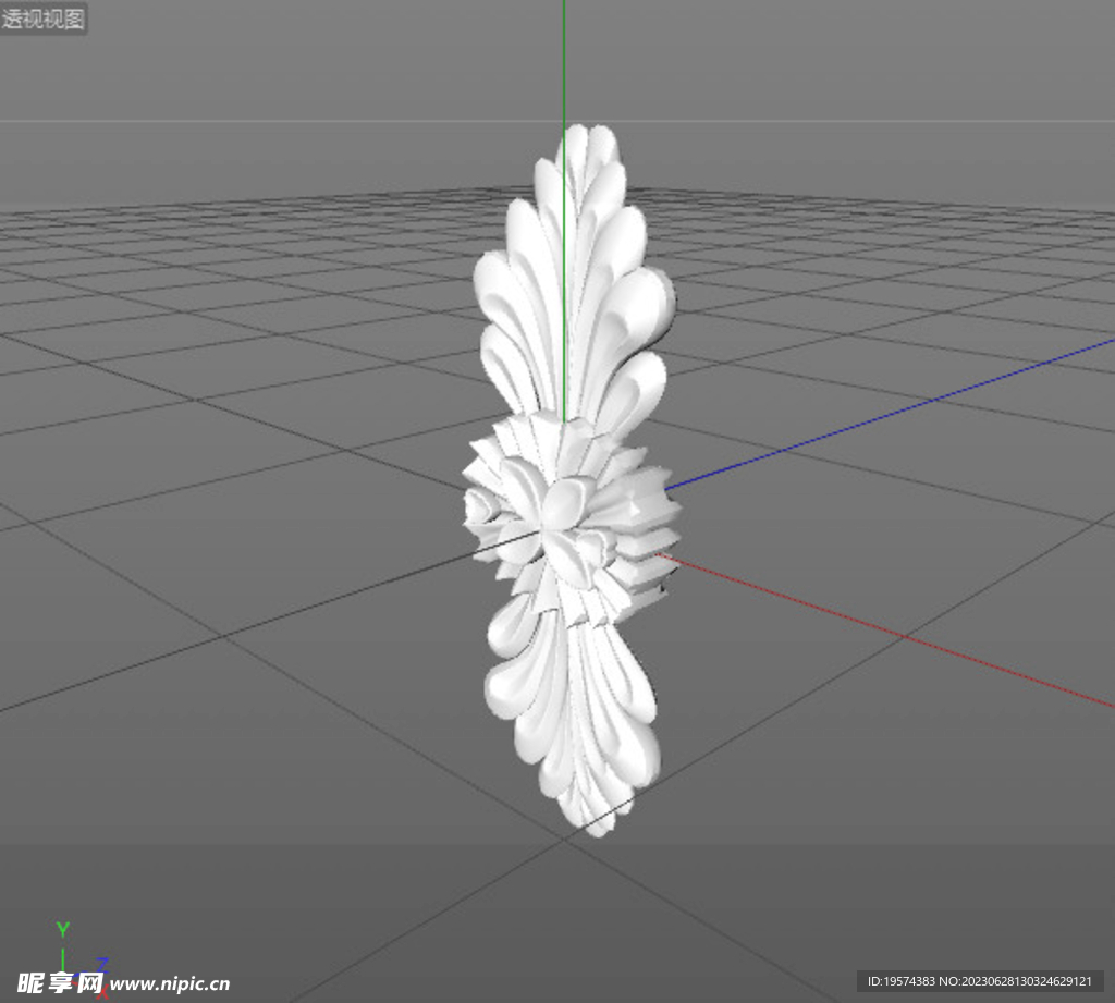  C4D模型 欧式雕花  