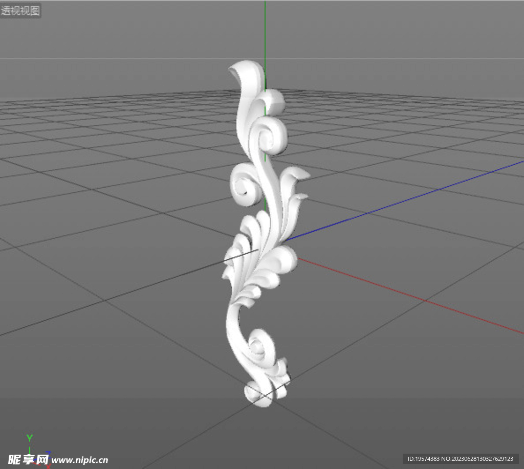  C4D模型 欧式雕花  