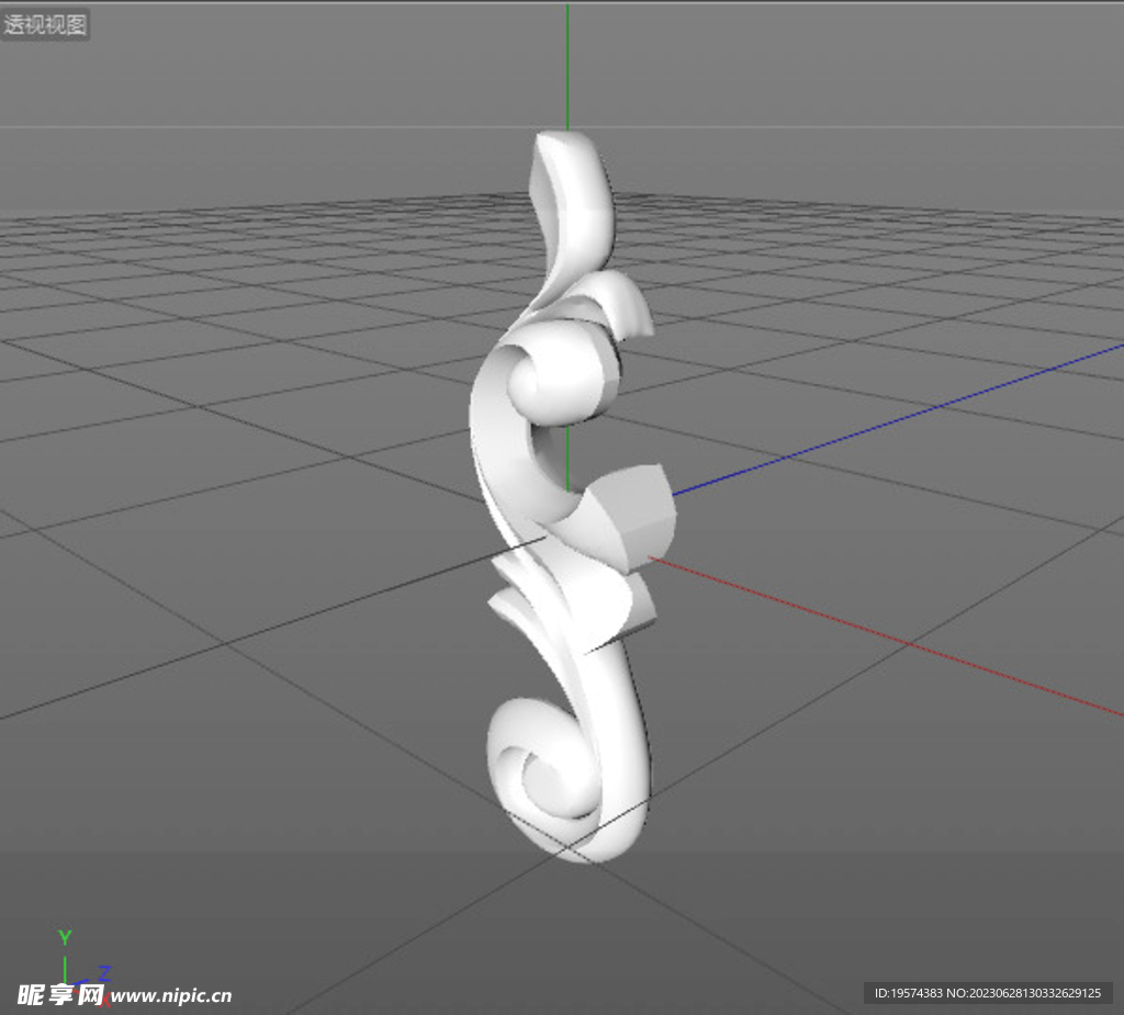  C4D模型 欧式雕花  