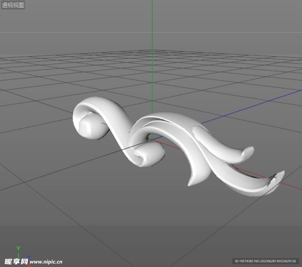  C4D模型 欧式雕花 