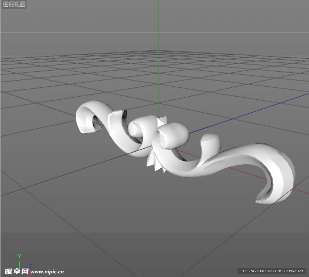  C4D模型 欧式雕花 