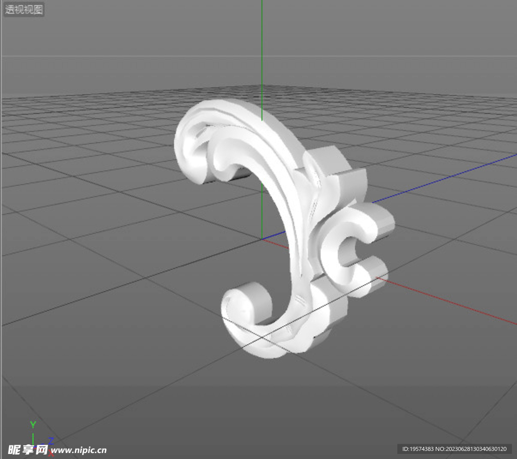  C4D模型 欧式雕花 