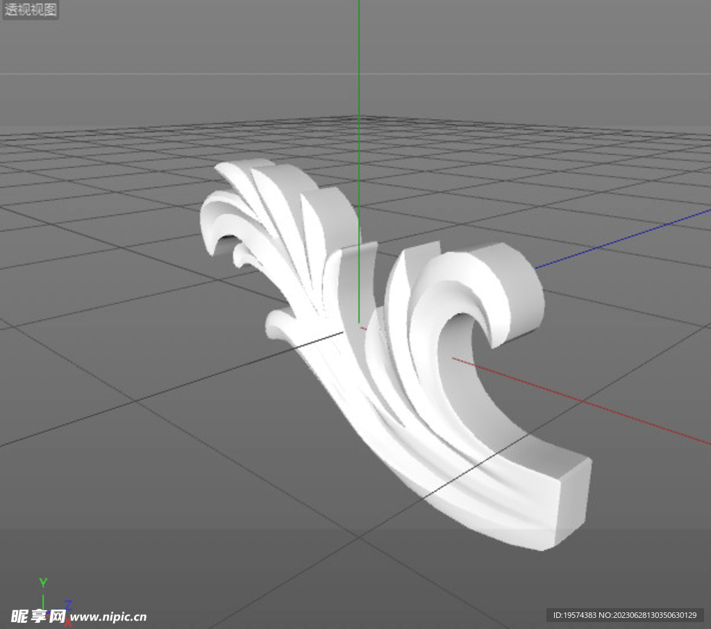  C4D模型 欧式雕花  