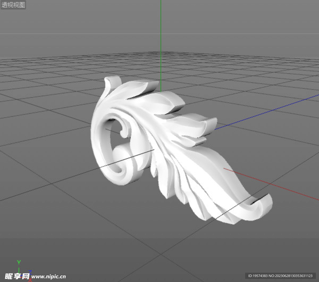 C4D模型 欧式雕花 