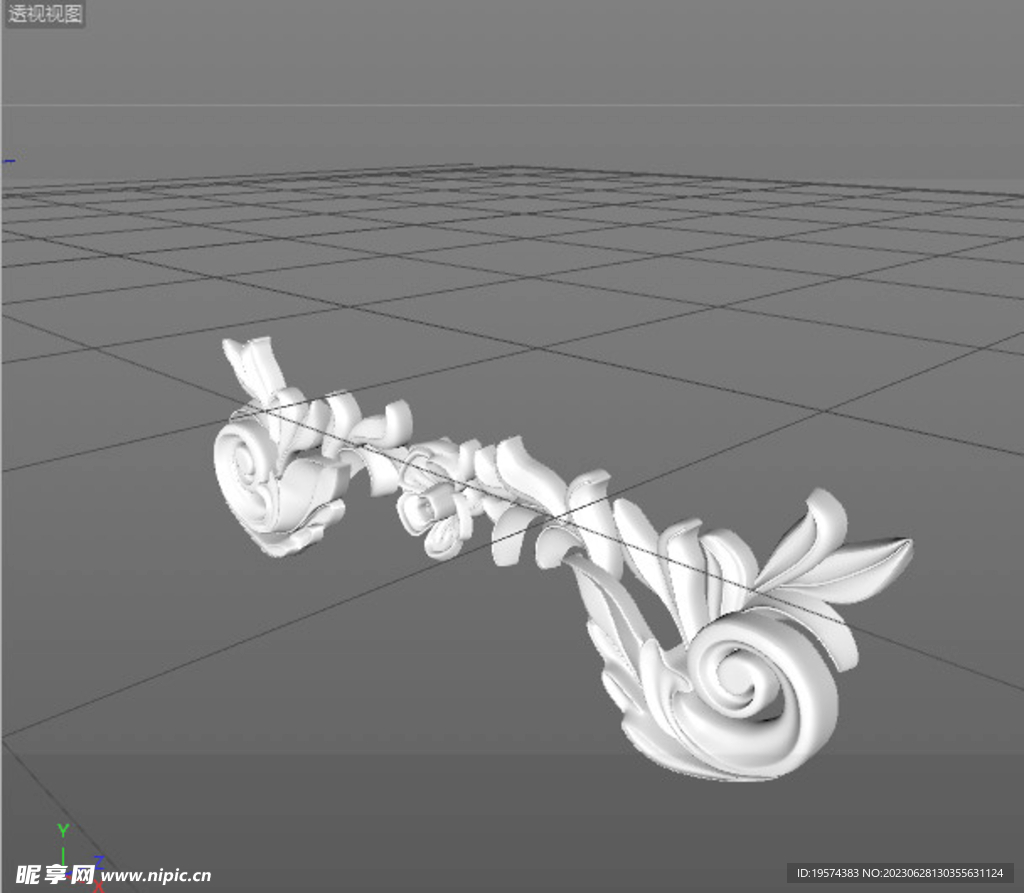 C4D模型 欧式雕花  