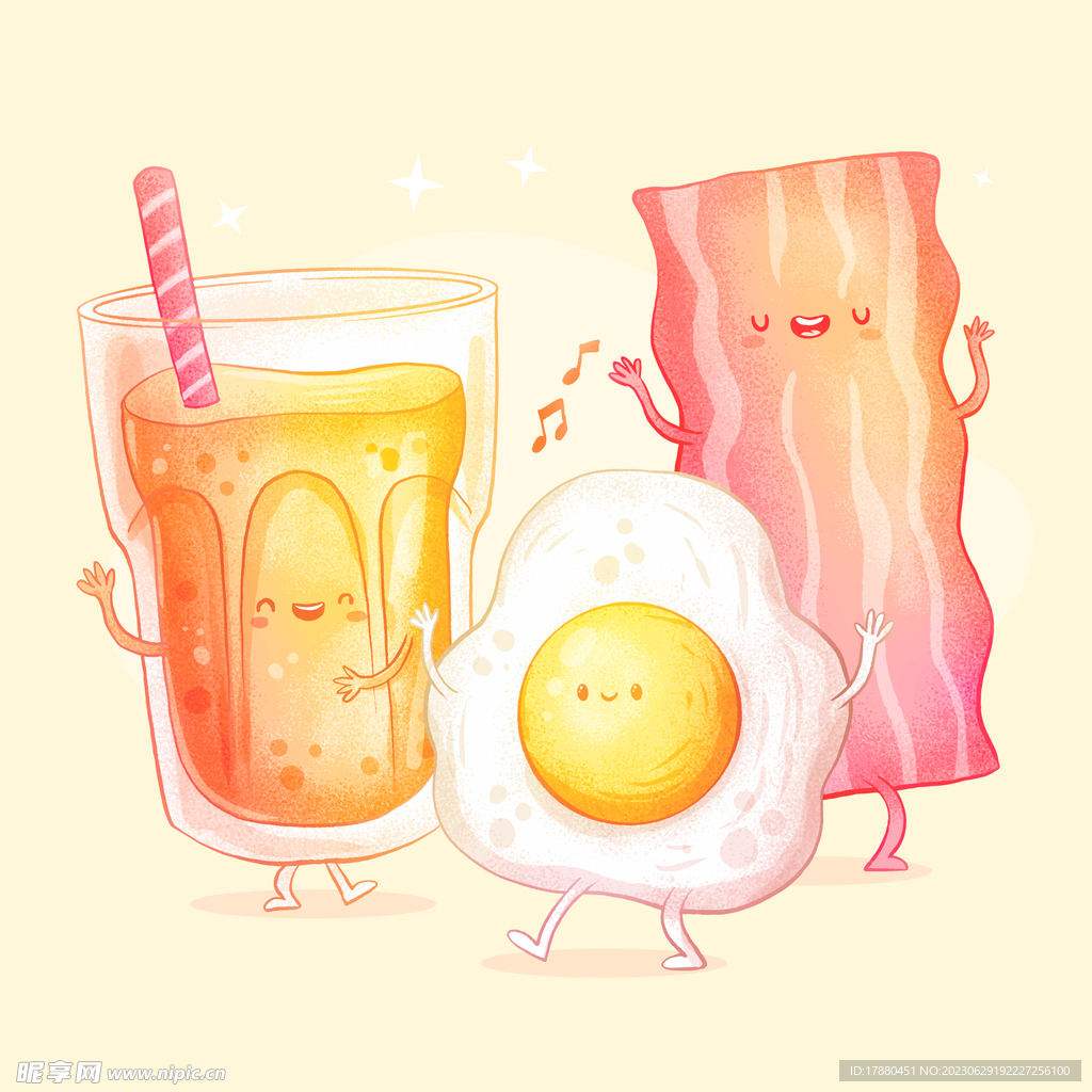 手绘卡通食品插图