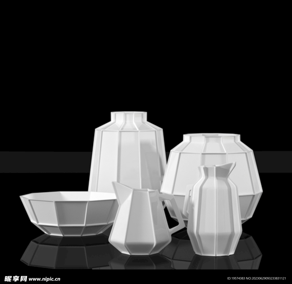 C4D模型 几何花瓶