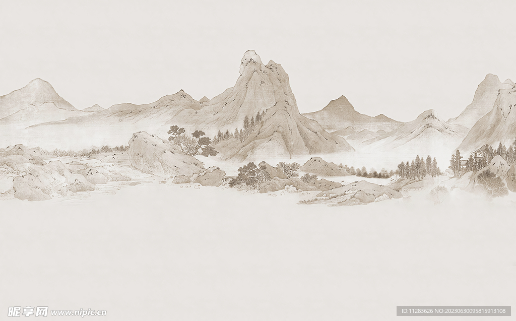 国画山水背景
