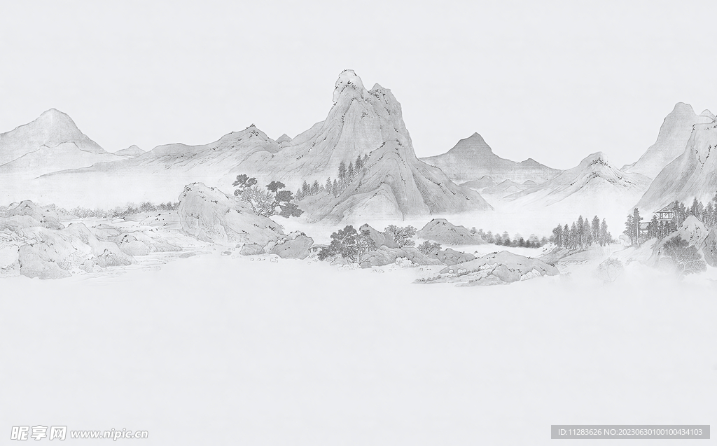 国画山水背景