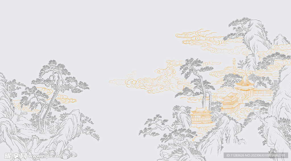 国风水墨山水